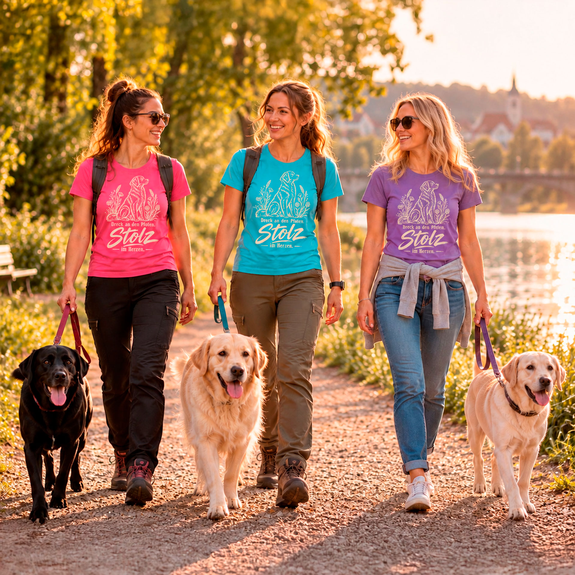 Funktions-T-Shirt „Dreck an den Pfoten – Stolz im Herzen“ (Floral Edition)