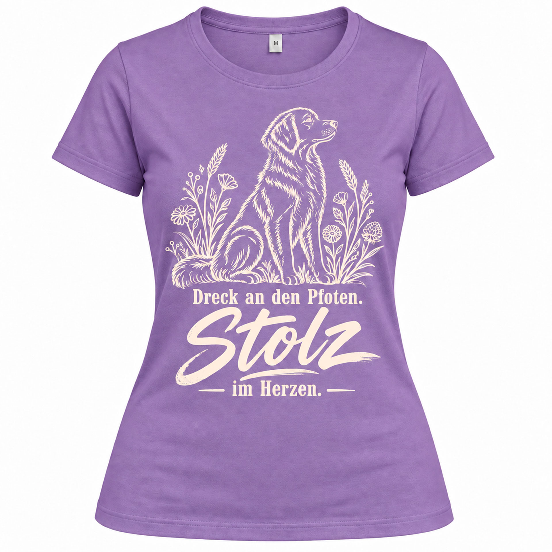Funktions-T-Shirt „Dreck an den Pfoten – Stolz im Herzen“ (Floral Edition)