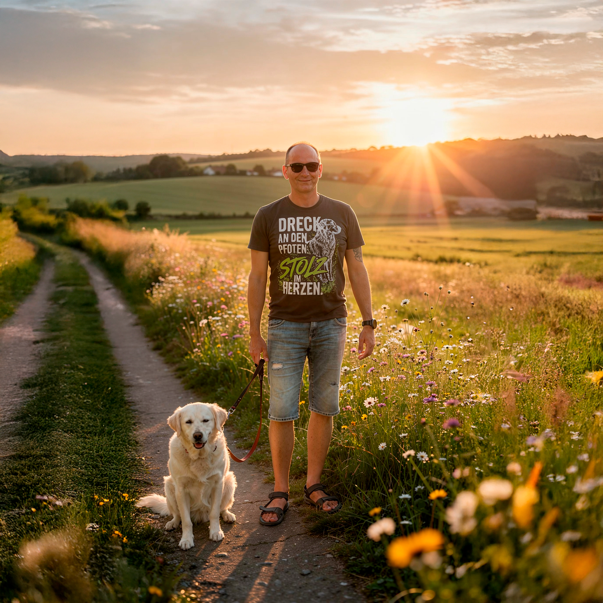 "Dreck an den Pfoten – Stolz im Herzen" Herren-T-Shirt