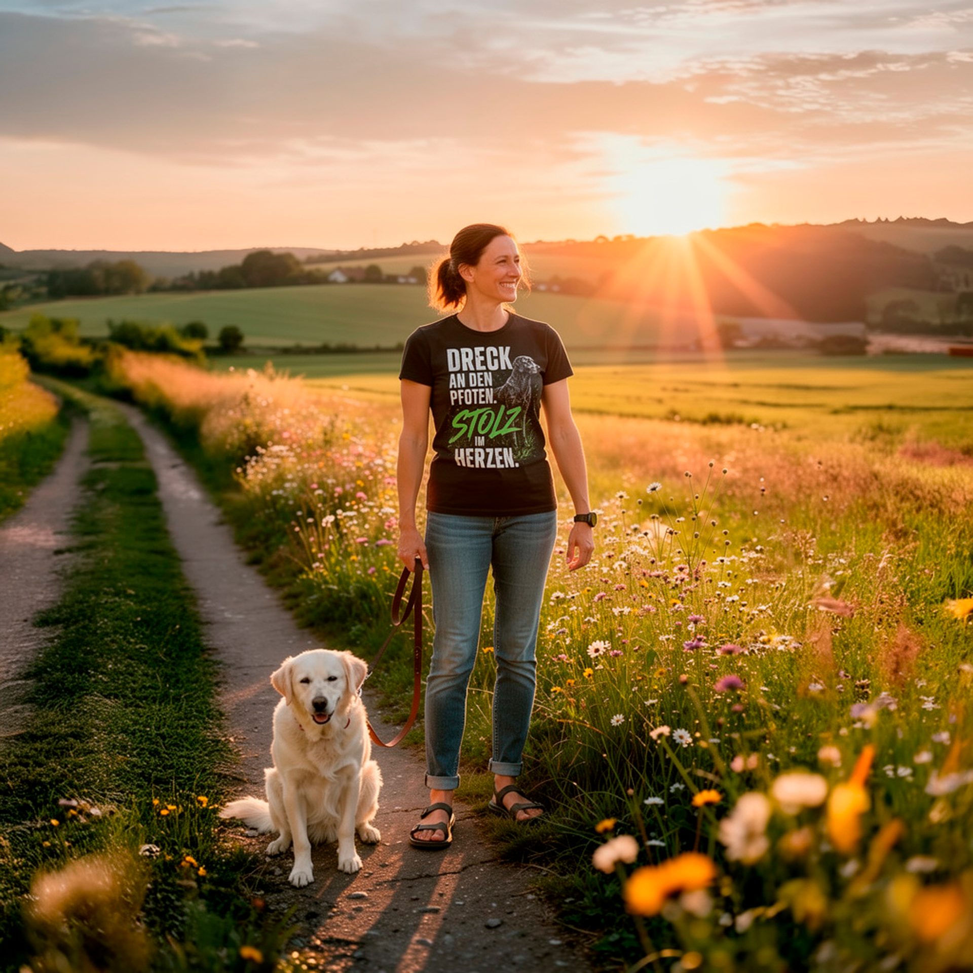 "Dreck an den Pfoten – Stolz im Herzen" Damen-T-Shirt