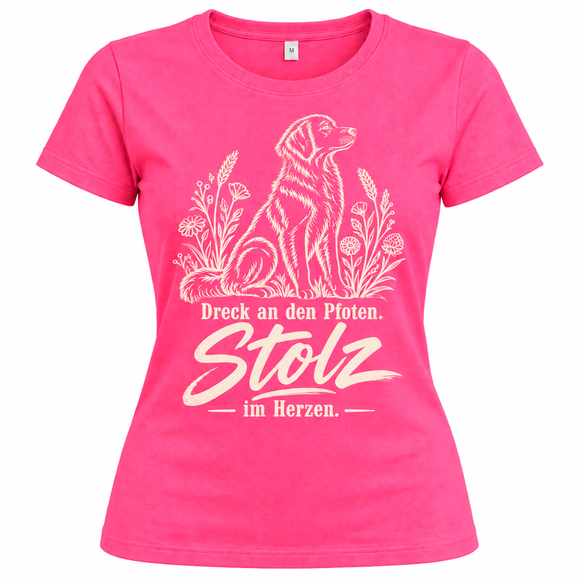 Funktions-T-Shirt „Dreck an den Pfoten – Stolz im Herzen“ (Floral Edition)